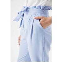 Beli Fır Fır Detaylı Buz Mavi Pantolon G1127