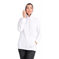Beyaz Jakar Desenli kapüşonlu Sweatshirt G1023-1