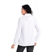 Beyaz Jakar Desenli kapüşonlu Sweatshirt G1023-1