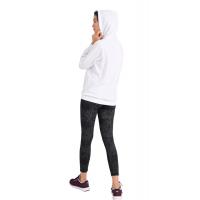 Beyaz Jakar Desenli kapüşonlu Sweatshirt G1023-1