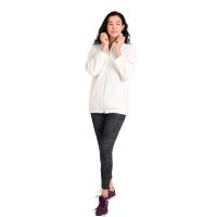 Beyaz Polarlı Uzun Sweatshirt G1002-2