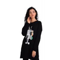 Bugs Bunny Baskılı Uzun Sweatshirt G1060-1