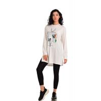 Geniş Kalıp Uzun Sweatshirt G1060-2