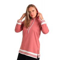 Gül Kurusu Basıc Kapüşonlu Sweatshirt G1070-3