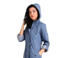 İndigo Mavi Genç tesettür trençkot  Kap G1046-5