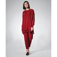 Kadın Bordo Şık Tunik Pantolon İkili Takım  G1133
