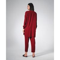 Kadın Bordo Şık Tunik Pantolon İkili Takım  G1133