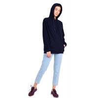 Lacivert Jakarlı kapüşonlu Sweatshirt G1023-2