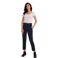Koyu Lacivert Yüksek Bel Kemerli Pantolon G1043-5