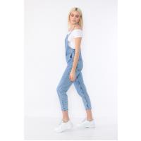 Mavi İp Askılı Denim Bahçıvan Tulum G1180