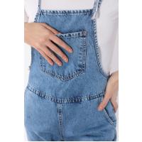 Mavi İp Askılı Denim Bahçıvan Tulum G1180