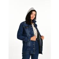 Mavi Kapüşonlu Jean Ceket      G1042-1