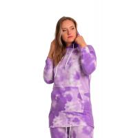 Mor Beyaz Batik Desenli Tunik G1064