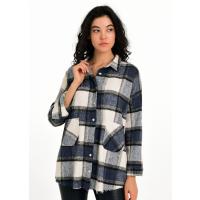 Oversize  Mavi  Ekoseli Oduncu Gömlek  G1022-2