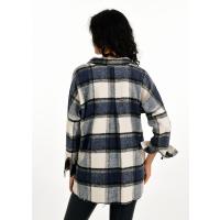 Oversize  Mavi  Ekoseli Oduncu Gömlek  G1022-2
