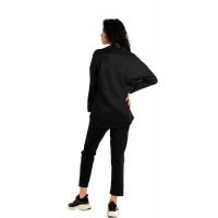 Siyah/ Beyaz Ekoseli  Oversize Net Look Gömlek G1044-2