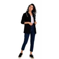 Siyah Kapüşonlu Kot Ceket G1042-2