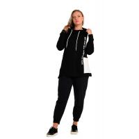 Siyah Oversize Kapüşonlu Sweatshirt G1033-1
