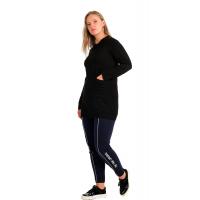 Siyah Zarif Uzun  Sweatshirt G1035-3