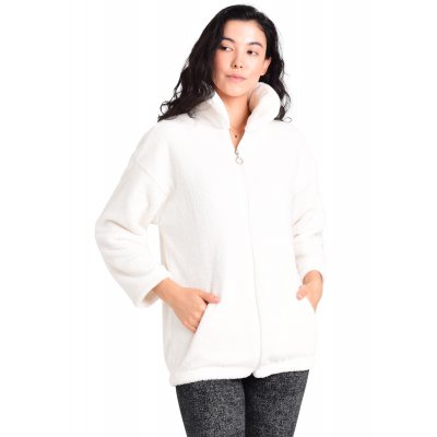 Beyaz Polarlı Uzun Sweatshirt G1002-2