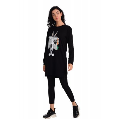 Bugs Bunny Baskılı Uzun Sweatshirt G1060-1