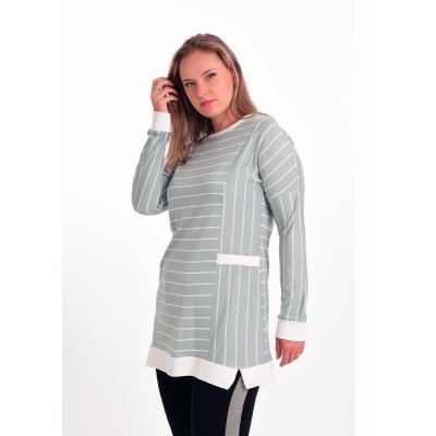 Casual Çizgili Sweatsirt G1017