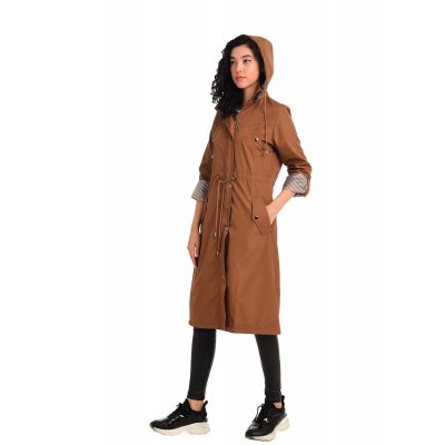 Kahve Kapüşonlu Mont G1046-1