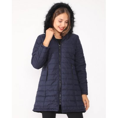 Lacivert Kapüşonlu Şişme Mont G1088-2