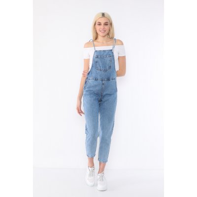 Mavi İp Askılı Denim Bahçıvan Tulum G1180