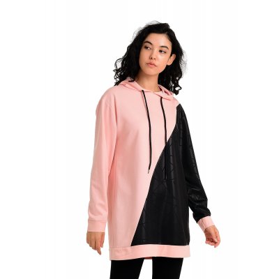 Bloklu Uzun Kol Sweatshirt G1015