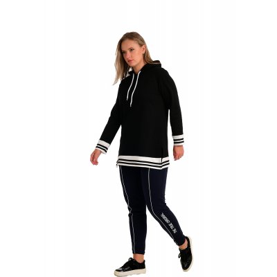 Çizgili Kapüşonlu Sweatshirt G1070-1