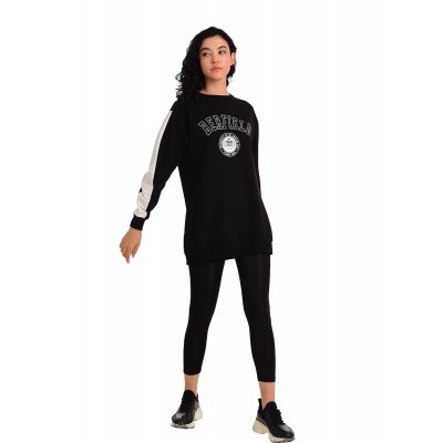 Siyah Basıc Sweatshirt G1077-2