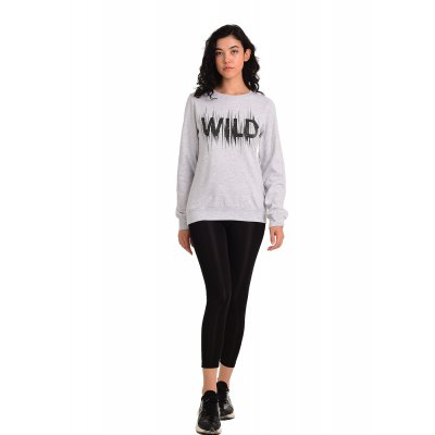 Gri Şardonlu Sokak Stili Sweatshirt G1075