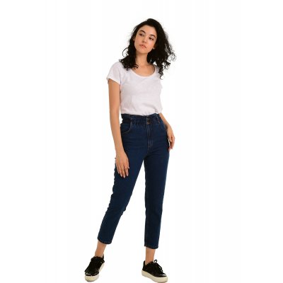 Yüksek Bel Lastikli Kot Pantolon   G1072-1